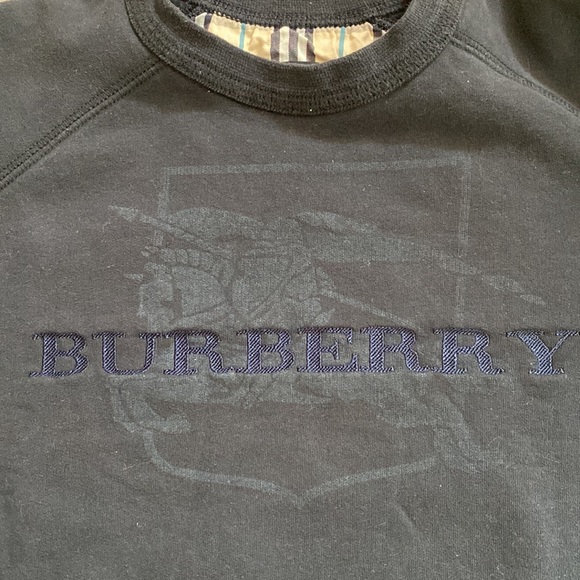 Burberry Embroidered LOGO Sweatshirt! BLACK, plush lining, Unisex Size 5 🖤 - Picture 4 of 14